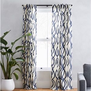 West Elm Scribble Navy Window Panels (2 panels 48 x 96 each)